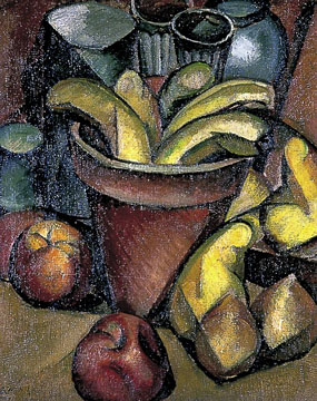 Image of painting Still life with fruit and flower pot